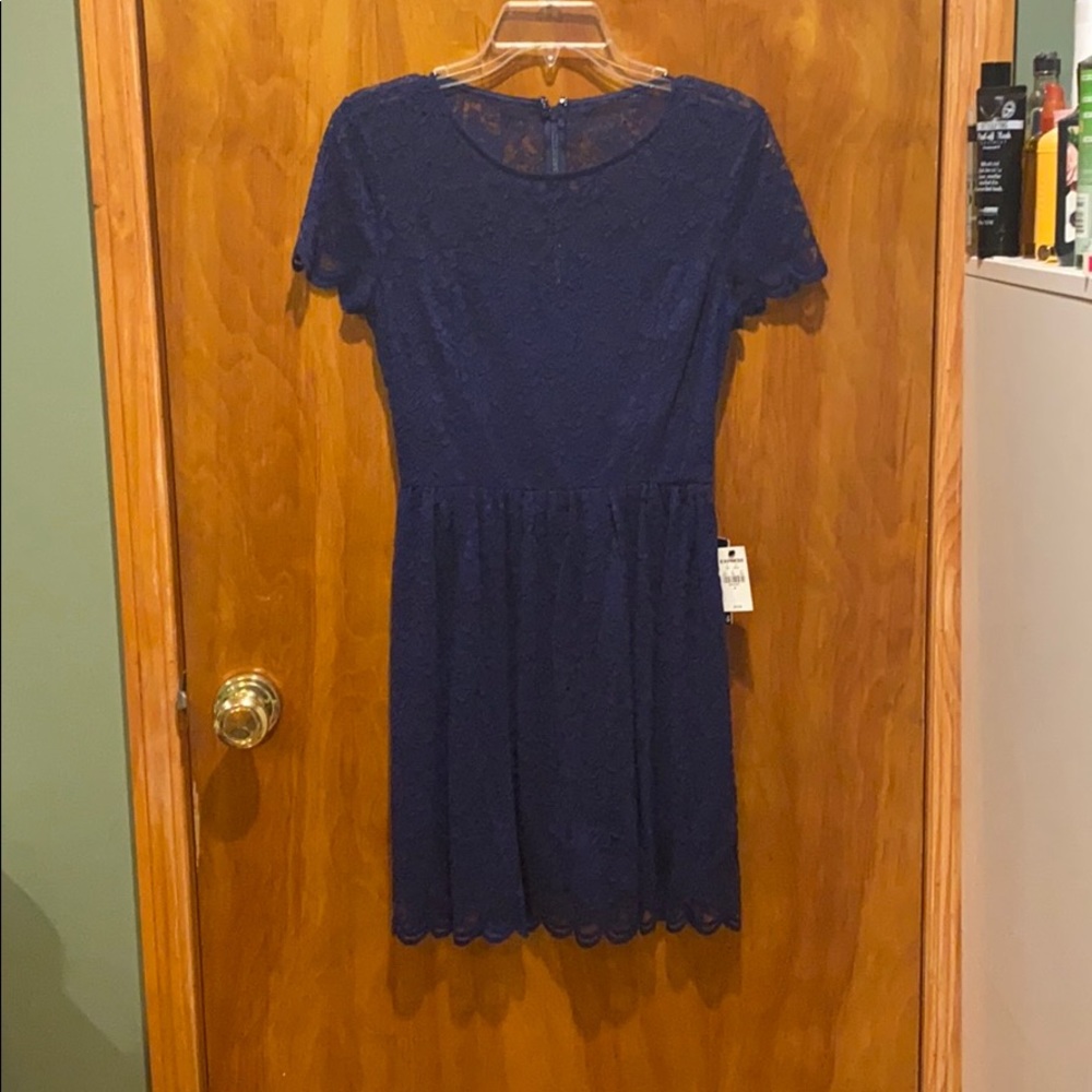 Size R Express Dark Blue Dress with lace